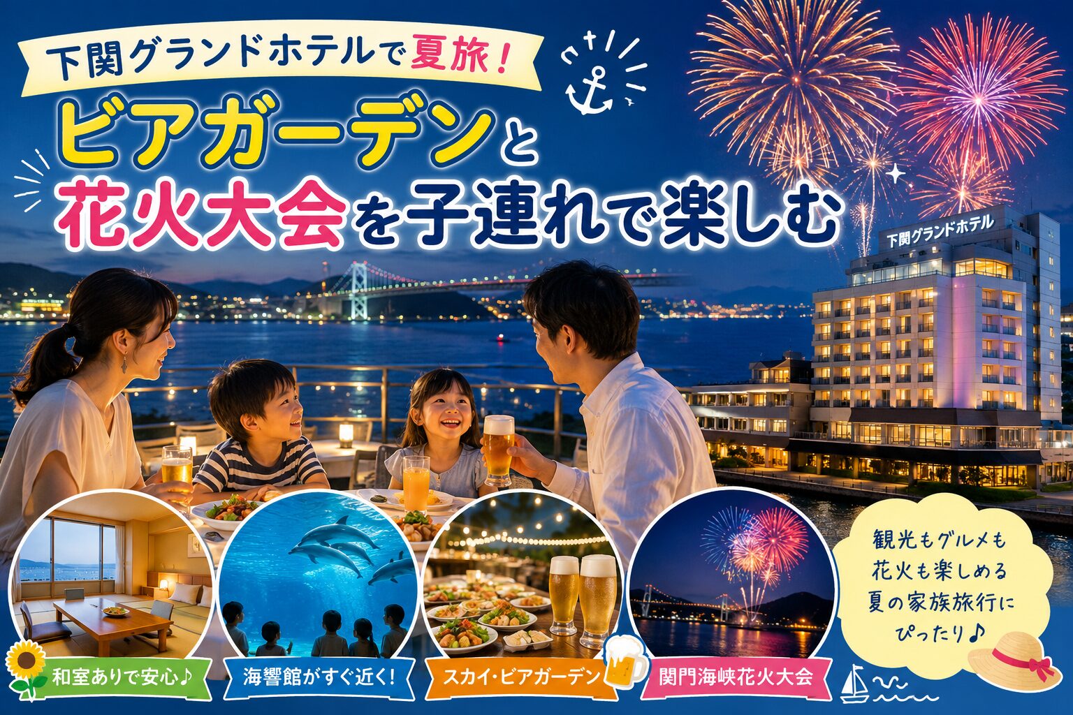 下関グランドホテルで夏旅！ビアガーデンと花火大会を子連れで楽しむTOP画像
