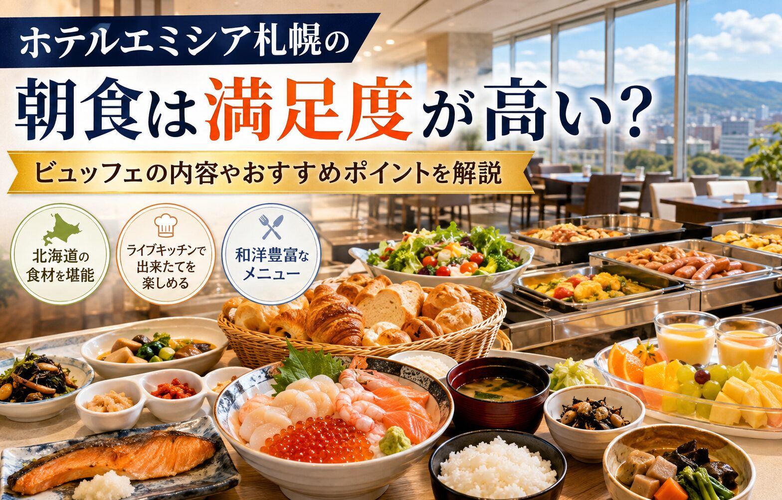 ホテルエミシア札幌の朝食は満足度が高い？ビュッフェの内容やおすすめポイントを解説